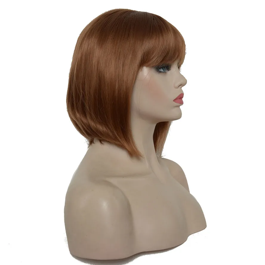 StrongBeauty женские парики Auburn короткие прямые волосы боб синтетический полный парик