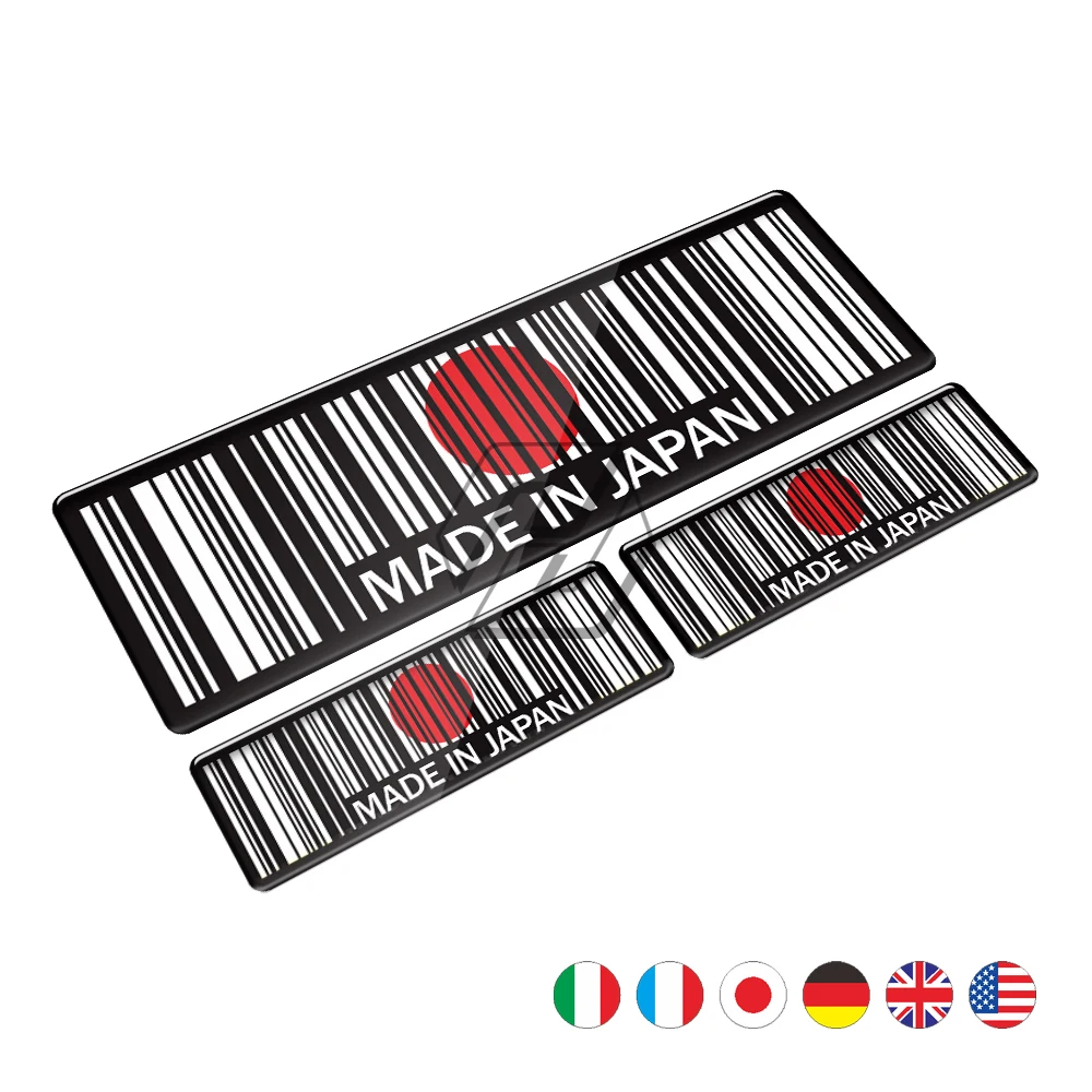 3D Bar Code Sticker Made In Japan In USA UK Italy Germany Motorcycle Tank Pad Decal Motorbike Helmet Stickers japanese smoothing plane tsunesaburo kanna azumashuseki kana made in japan tsunezaburo woodworking