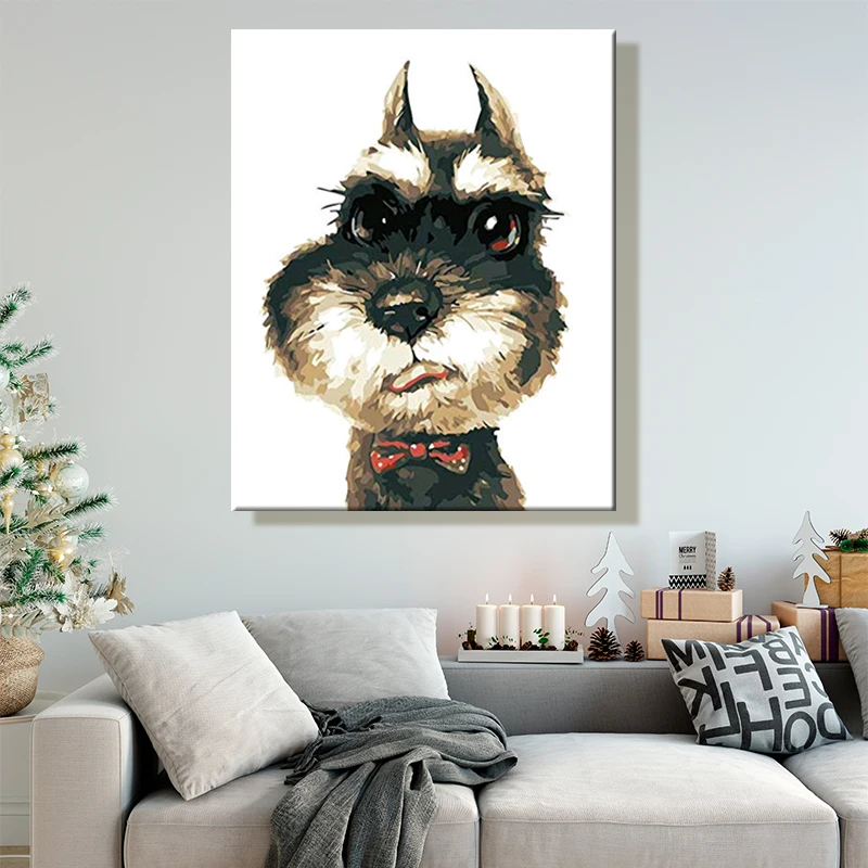 

Diy paint by numbers picture coloring by numbers with kits Bubble-blowing animals Dog pig Alpaca Owl Creative hanging painting