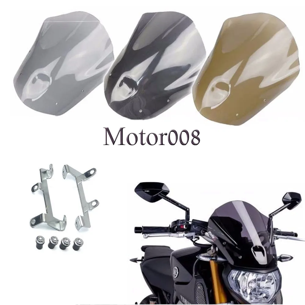 

Windshield WindScreen + Bolts Screws Bracket For Yamaha MT-09 FZ-09 2013 2014 2015 2016