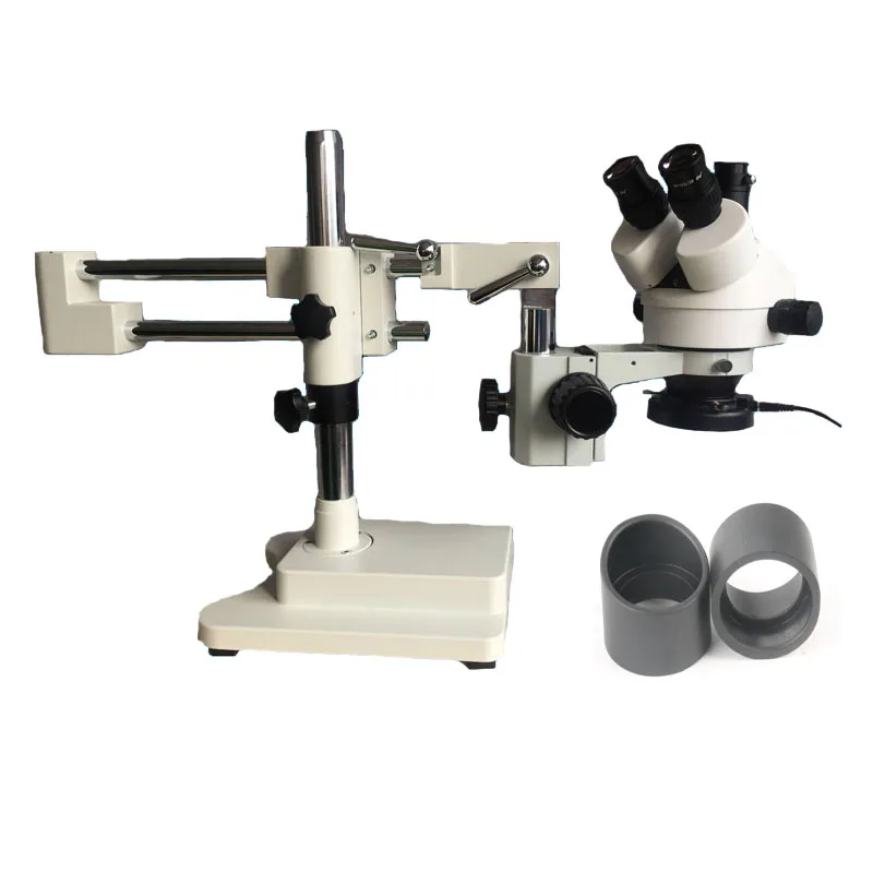 

Continue 7-45X Trinocular Stereo Zoom Simul-focal Microscope with Double Arm Boom Stand +144 Adjustable LED ring for LAB/PCB