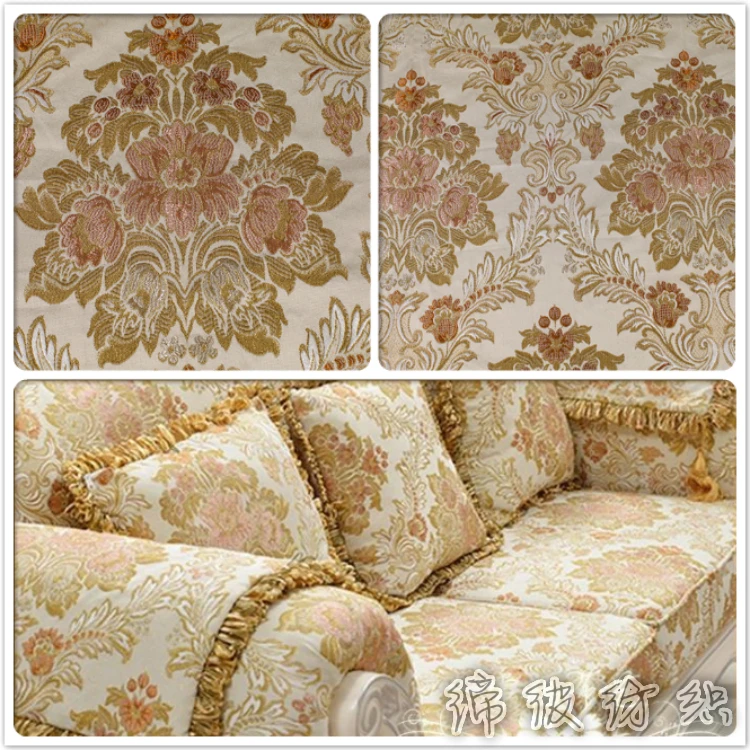 Европейская классическая Высококачественная Золотая жаккардовая ткань для дивана