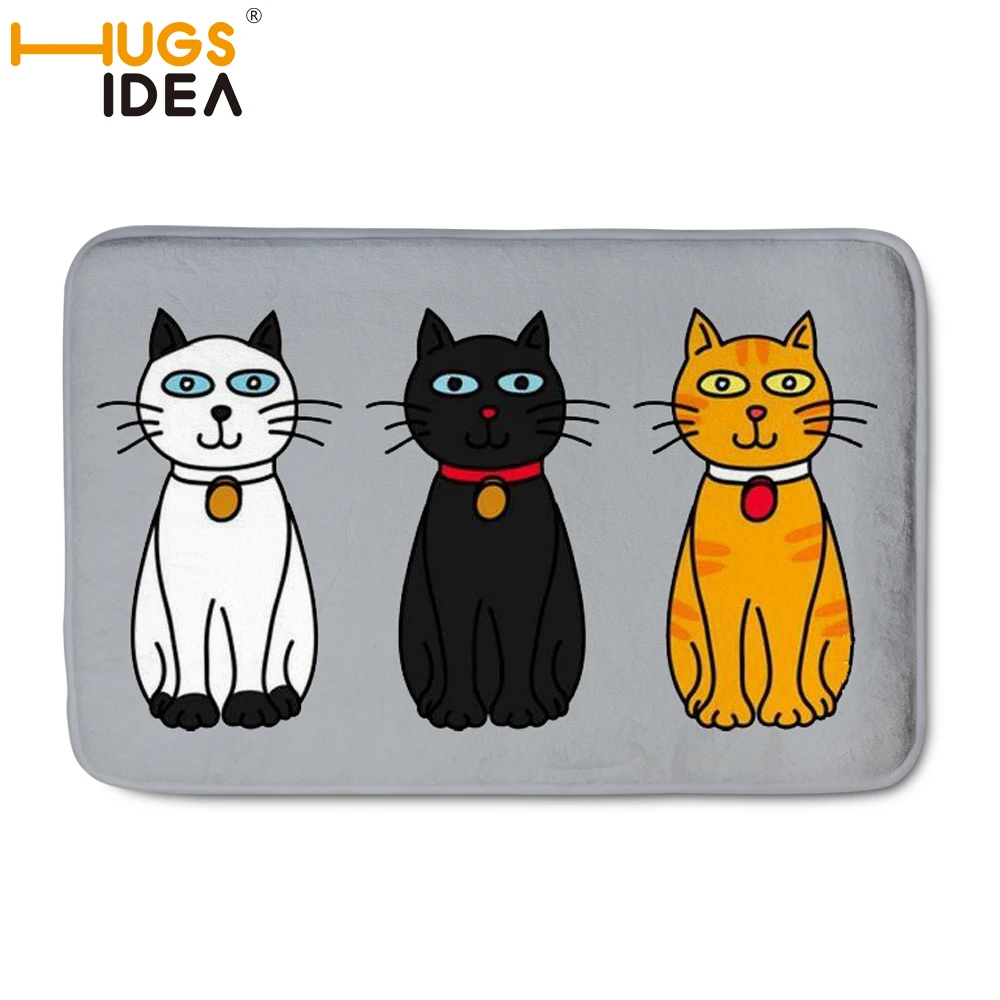 HUGSIDEA ковер милый кот дизайнерский стиль гостиная спальня фланелевый ковер чайные кухонные коврики противоскользящие домашние прямоугольные коврики