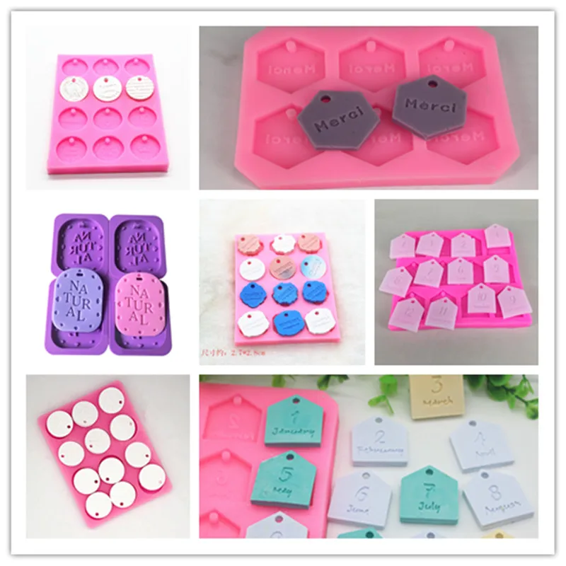 Clay Silicone Mold for Plaster Pendant Making Car Hanging Ornament Aromatic Gypsum Tablets Creative Gift Handmade Craft Molds