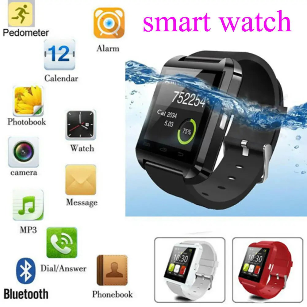 

2019 Bluetooth Sports Smart Watch Camera Phone Mate for Android Samsung iPhone LG