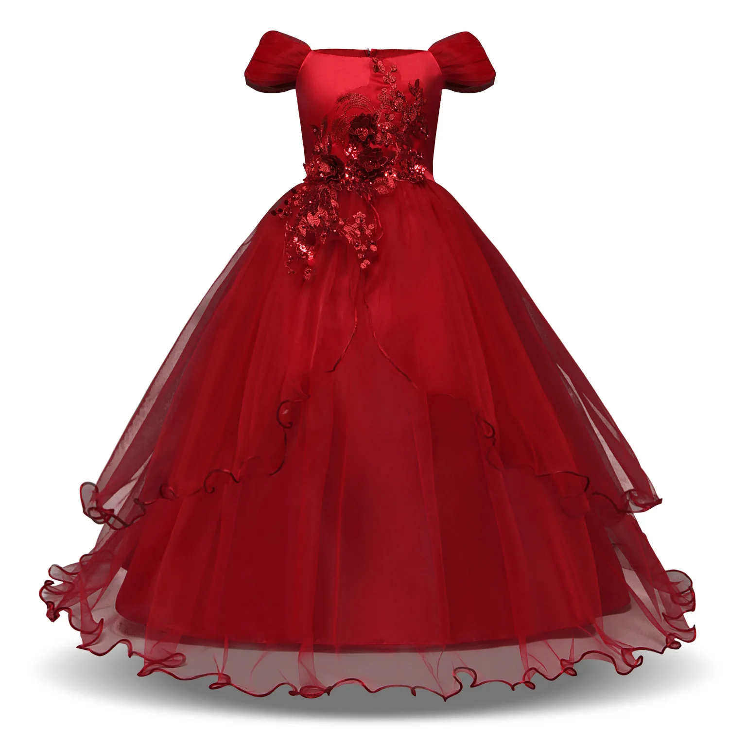 Girl Party Dress 2019 Summer Kids Dresses For Girls Ankle-Length Evening Wedding Dress Costume Elegant Princess Dress Vestido Girl Party Dress 2019 Summer Kids Dresses For Girls Ankle-Length Evening Wedding Dress Costume Elegant Princess Dress Vestido