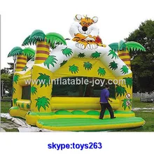 Тема Пальма отличное качество печати надувной батут воздуха, дешевый надувной замок для детей и взрослых