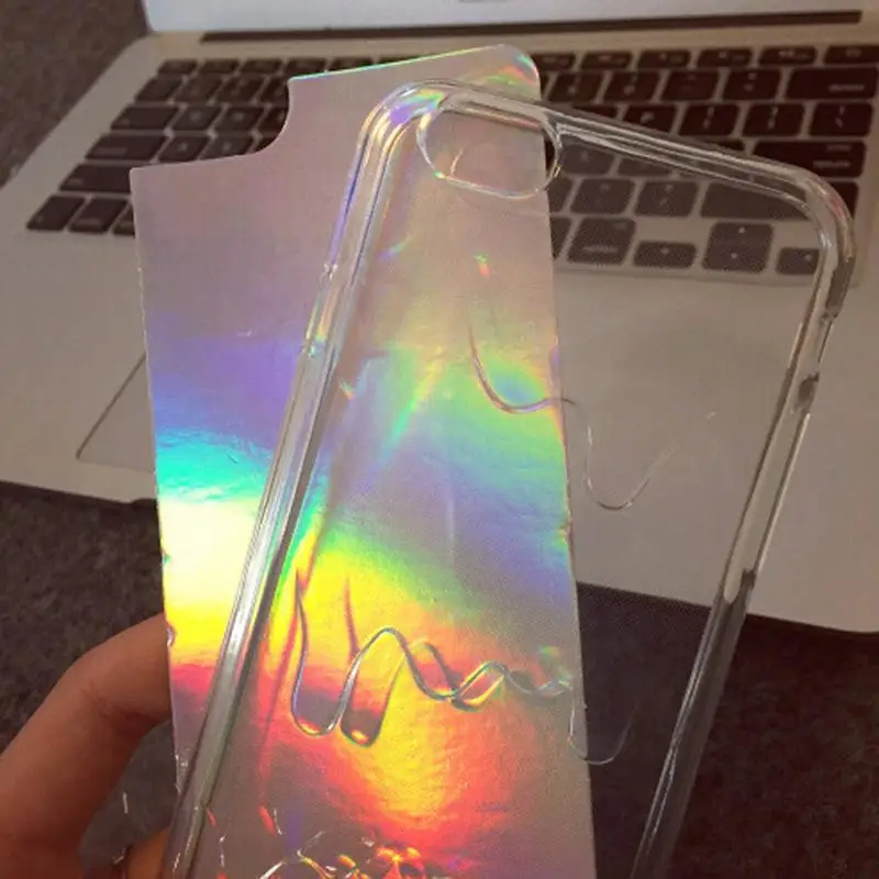 Новинка чехол для iPhone 5/Φ 6 6S Plus/ip7 7 Plus 8 X 3D с голограммой в виде радуги и мороженого