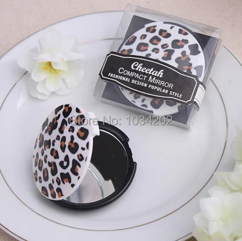 

2016 New Arrival Wedding Favor Gifts Leopard Round Mirror Compact Free Shipping 100 PCS