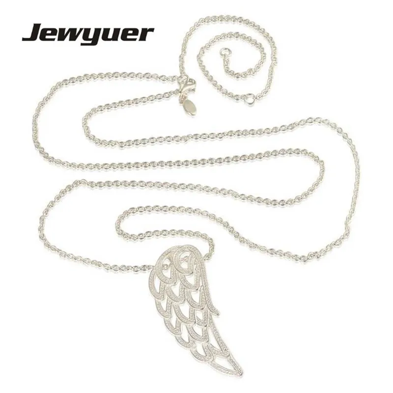 

Angel Wing pendant Necklaces for Women 925 Sterling Silver link chain Necklace Women Fine Jewelry Jewyuer NC012
