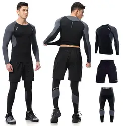 Для мужчин; футболка с длинными рукавами 2019 Union костюм Фитнес Бодибилдинг Для мужчин футболка ММА комплект Рашгард Костюмы быстросохнущие
