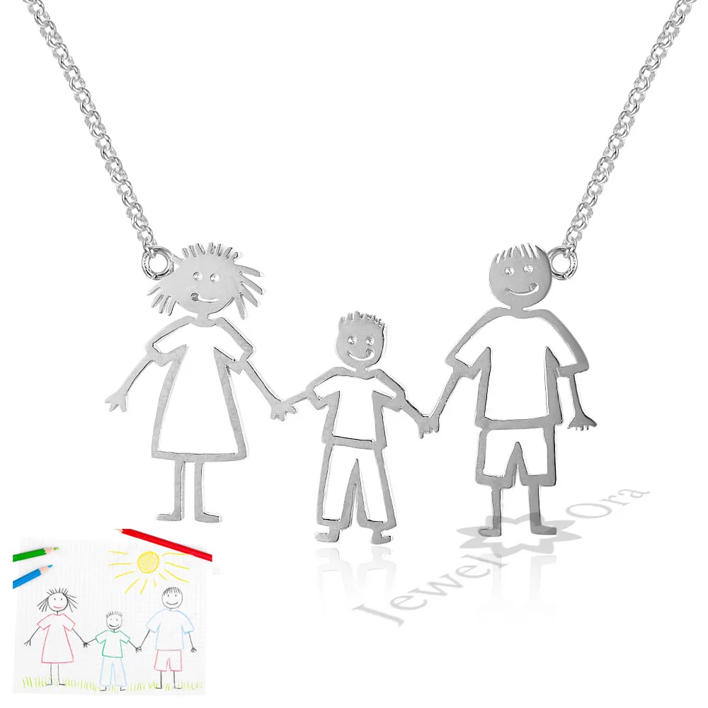 

Personalized Necklaces 925 Sterling Silver Engraved Necklaces DIY Personalized Jewelry Family Children Mother Pendants Necklace