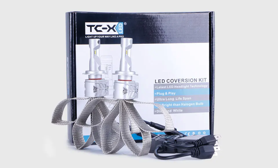 TC-X Светодиодные лампы H7 для рефлектора ближнего света автолампы Н7 12 В led лампы H7 для авто с чипами Luxеon ZES с медными леитами