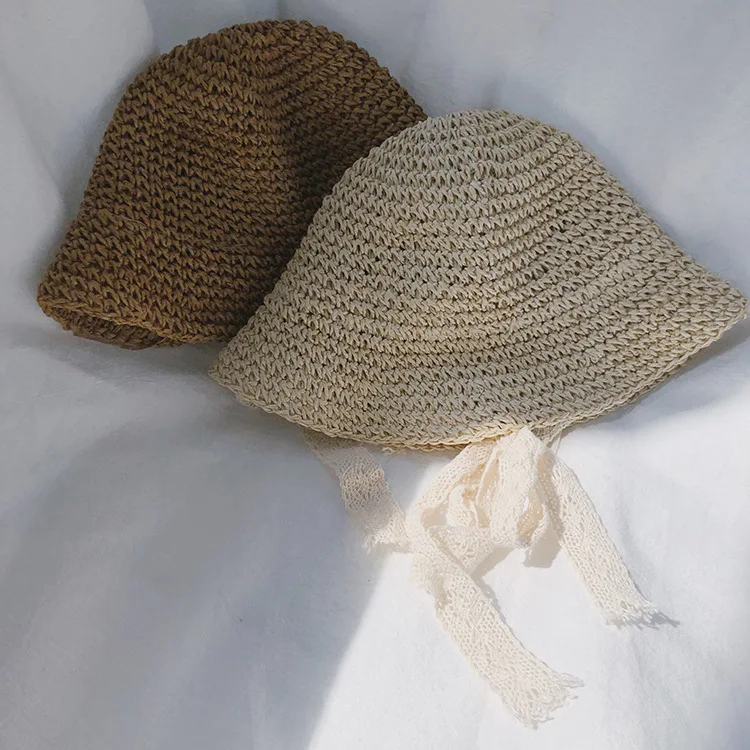 MILANCEL/; детские соломенные шляпы; однотонные летние шапки для девочек; цвет бежевый и коричневый; детская Солнцезащитная шляпа для девочек; детская Панама
