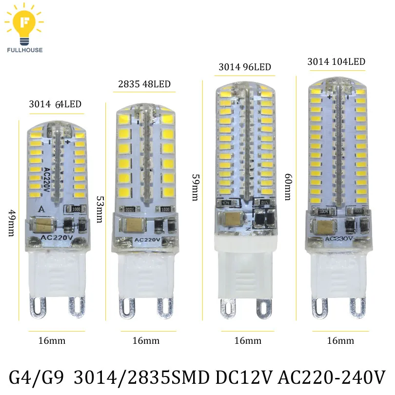 G4 Светодиодная лампа 12 V DC/AC 3 W 6 LED bombilla luz de la super brillante COB silicona bombillas ampolla