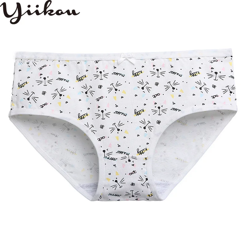 

Female kawaii print underwear cotton breathable student underwear bow quick-drying cute girl briefs