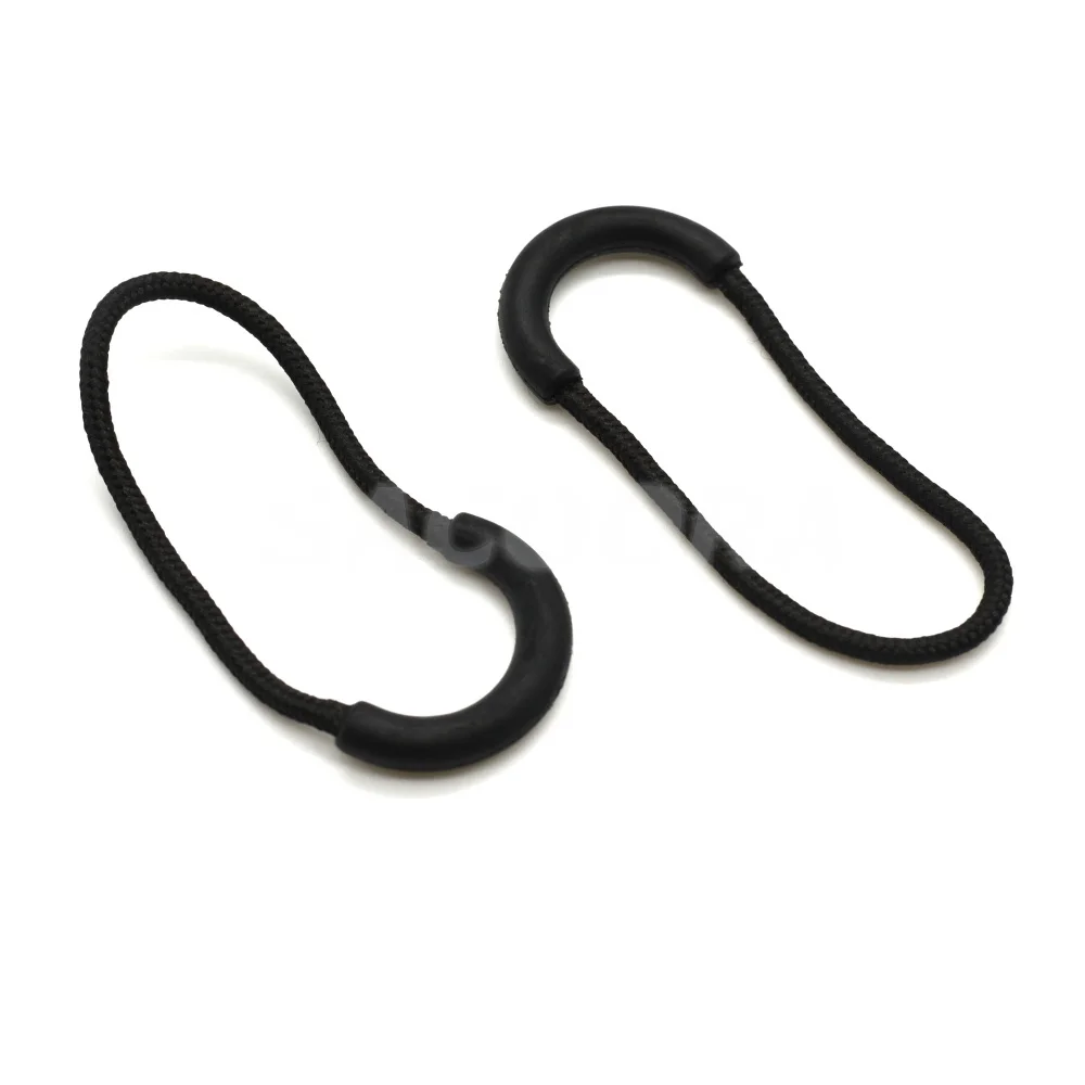 25pcs/pack Zipper Pulls Cord Rope Ends Lock Zip Clip Buckle Black For Paracord Accessories/ Backpack/Clothing