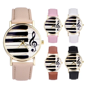 

New Design Piano Black White Keyboard Watch Women Musical Note Watches Men Casual Clock montre femme