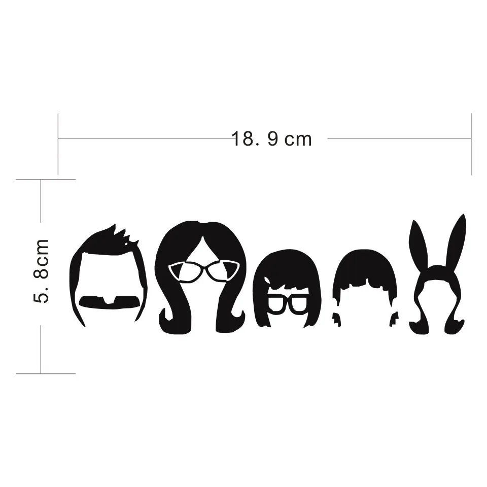 Cunymagos Bob'S Burger Family Cartoon Car Sticker Fashion Car Styling Auto Car Decal Sticker Motorcycle Wall Stickers 18.95 (2)