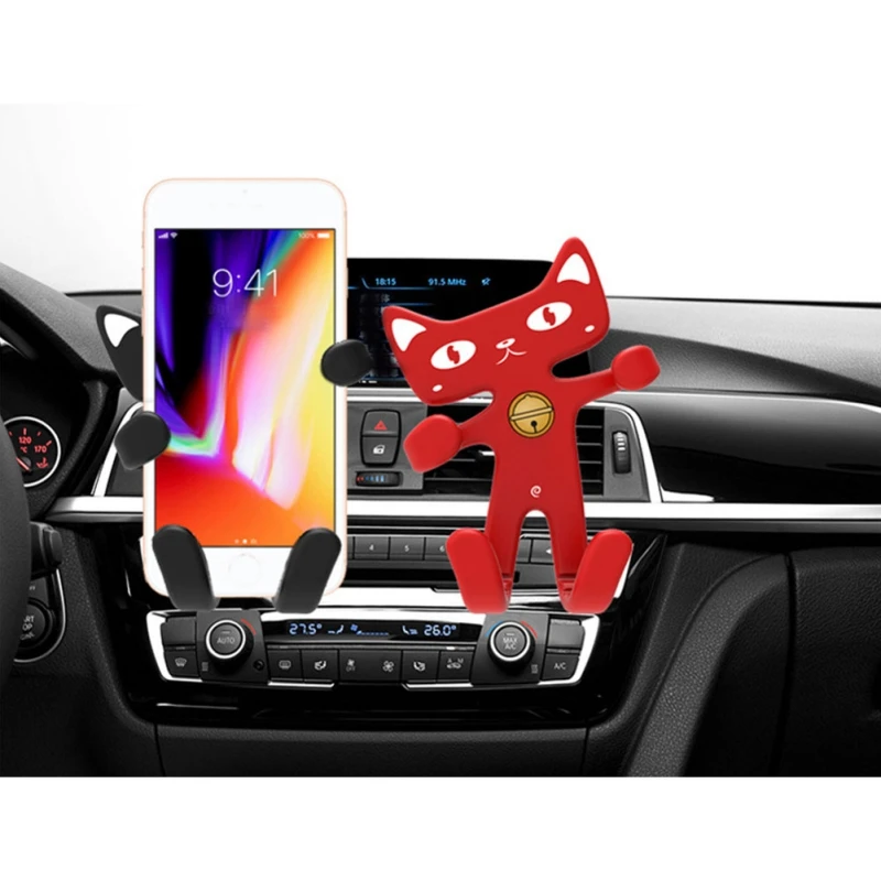 Автомобильный держатель для телефона с изображением из мультфильма Lucky Cat Силиконовый Автомобильный держатель для мобильного телефона Автомобильный держатель на выходе автомобильный мобильный телефон gps Поддержка