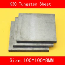 8*100*100mm Tungsten Sheet Grade K30 YG8 44A K1 VC1 H10F HX G3 THR W Tungsten Plate ISO Certificate diameter 5mm length 200mm tungsten copper alloy bar w80cu20 w80 tungsten bar spot iso certificate