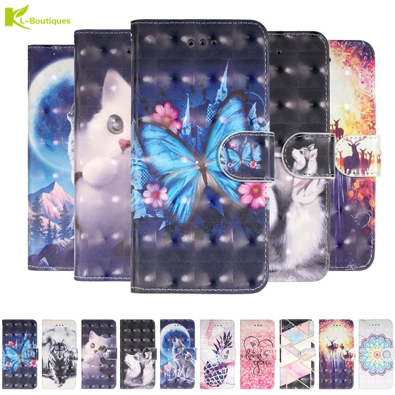 

Fashion Flip Phone Etui For Samsung Galaxy J4 J6 2018 Case For Samsung Galaxy J4 Plus Cartoon butterfly Wallet Leather Cover