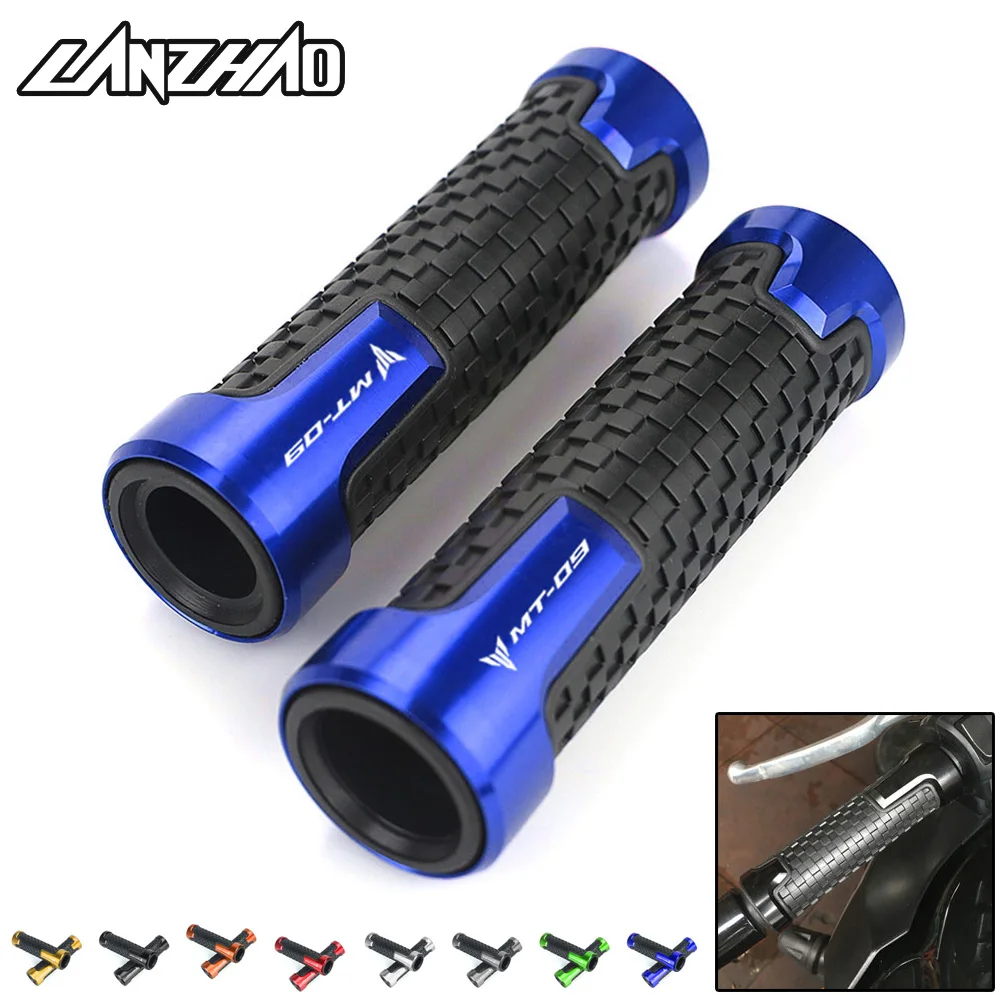 

Motorcycle 7/8" 22mm Hand Grips CNC Aluminum Rubber Gel Grip Motorbike Accessories for YAMAHA MT09 FZ09 2017 2018 Red Gold Black
