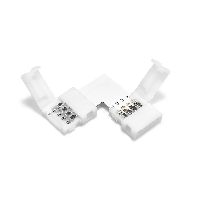 

LED Strip Connector 4 Pin T L Corner Cross RGB LED Connectors PCB Free Welding For 10mm SMD 3528 5050 RGB Strip Lights