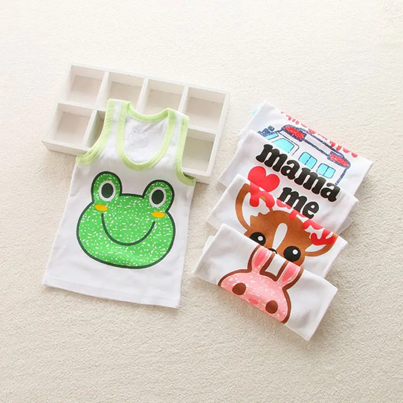 

1 Pc Summer Shirts for Children Boys Girls Vest Animal Kids Toddler Sleeveless Top T Shirt Character Waistcoat Children's Cloths