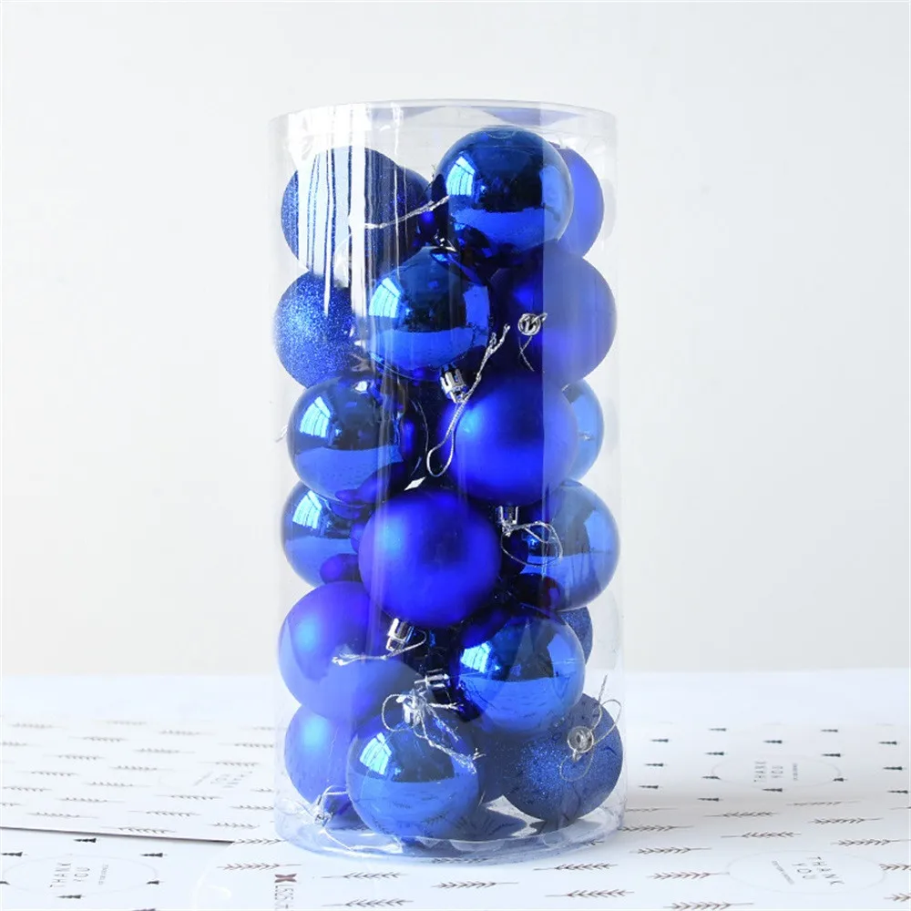 

2017 24pcs Charming Shiny and Polshed Glossy Christmas Tree Ball Ornaments Decorations #0927 B
