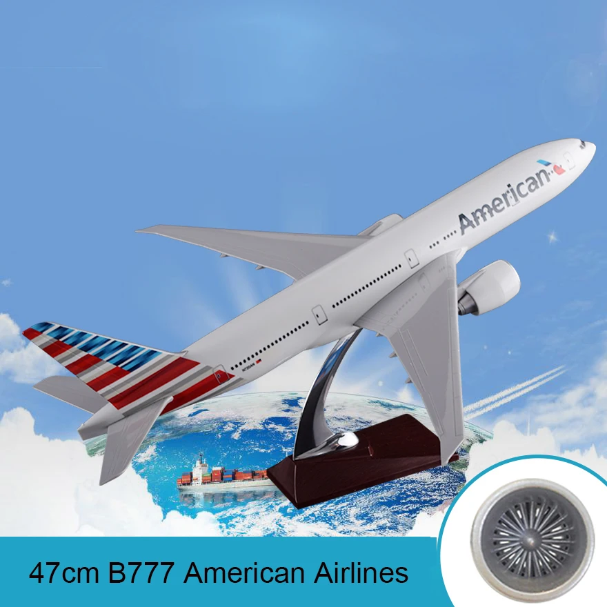 Модель самолета американских авиакомпаний воздуховода США 47 см модель Боинг 777