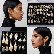 Miwens Za New 32 Designs Shell Conch 2PCS/Sets Drop Earrings Women Trendy Dangle Earring Wholesale Factory Jewelry Vacation A306