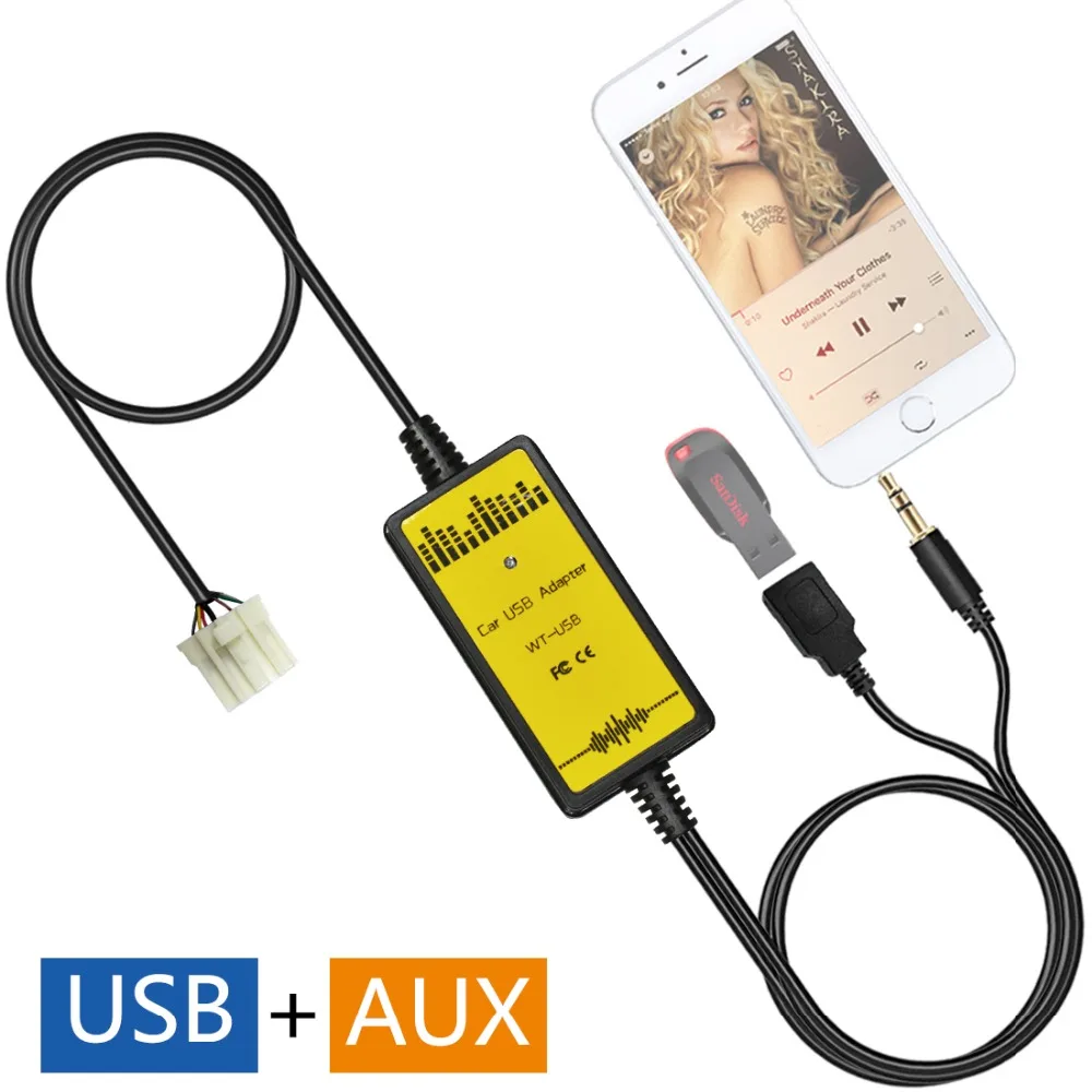 Автомобильный USB AUX аудио Mp3 адаптер CD Changer для Mazda 2003-2008 Miata/MX5 (non Bose) 1999-2003 323 |