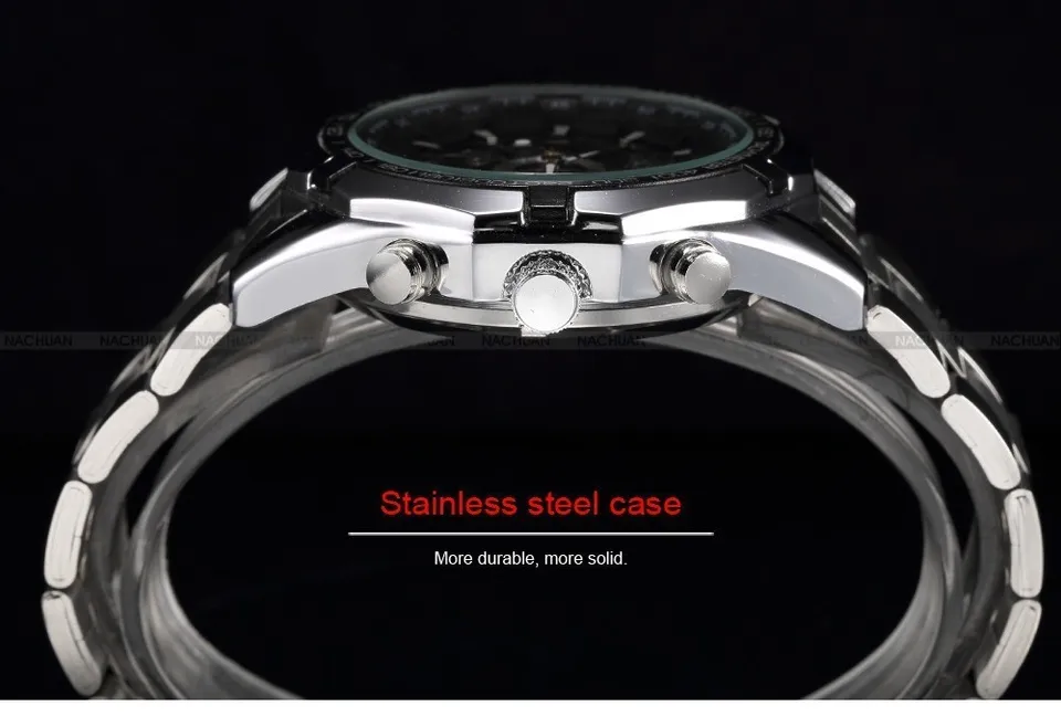 FORSINING Orologio Uomo Classico Al Quarzo – Quadrante Grande 41 Mm, Cinturino Acciaio Inox, Stile Militare - 2