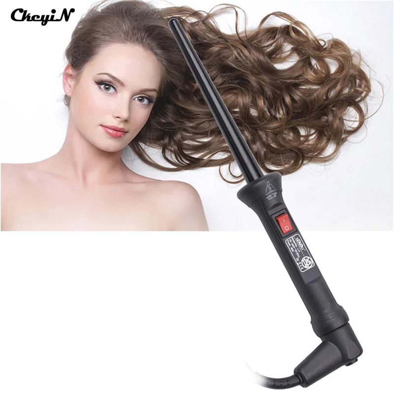 

CkeyiN 9-18mm Hair Curler Roller Tourmaline Ceramic Cone Hair Curling Wand Beauty Hair Styling Tool 110-240V Dual Voltage HS48HQ