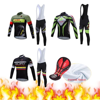 

Pro triathlon suit cycling jersey men thermal fleece bicycle clothing 2020 winter male mtb bike clothes set skinsuit sport wear