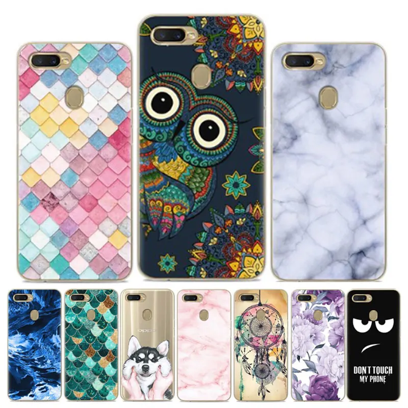 

For OPPO AX7 Case Soft Silicone Back Cover Cartoon TPU Phone Case For OPPO A7 Case OPPO AX7 CPH1901 AX 7 OPPOAX7 Case Funda 6.2"