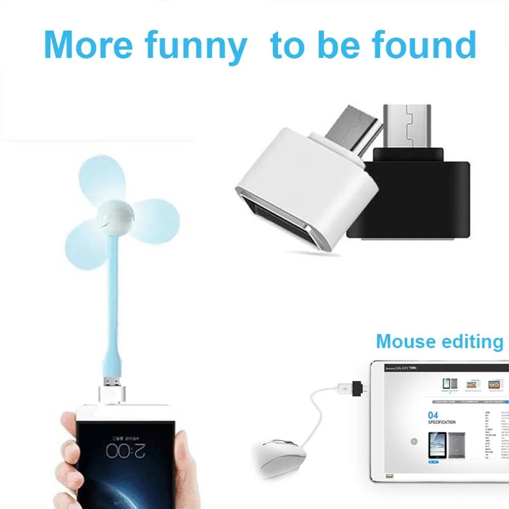 Ingelon Micro USB Adapter USB to MicroUSB Cable Converter for Pendrive USB Flash Drive to Phone Mouse Keyboard OTG A USB Gadget (5)