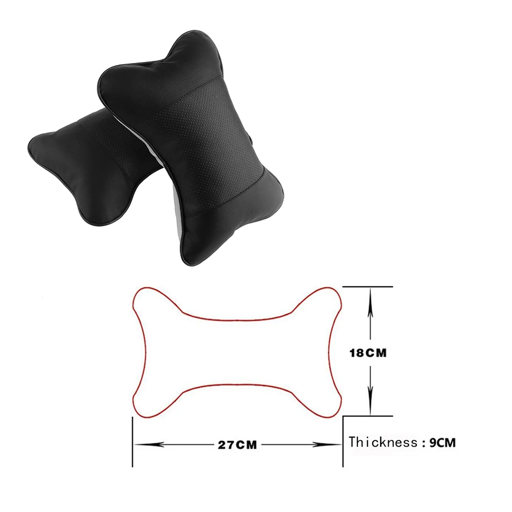 Полиуретановая кожа автомобильное сиденье для головы шеи отдыха кожаная Подушка для головы подушка в виде кости авто чехол для сиденья подголовник 4 цвета