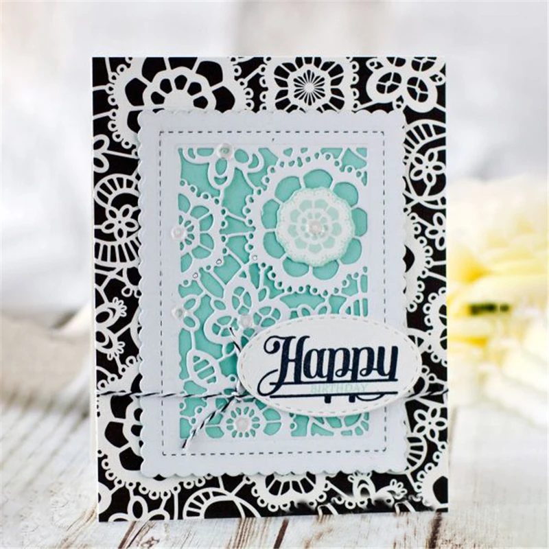

GJCrafts Flower Background Craft Dies Scrapbooking Metal Cutting Dies New 2019 Paper Die Cut Stencil Decor New Dies for 2019