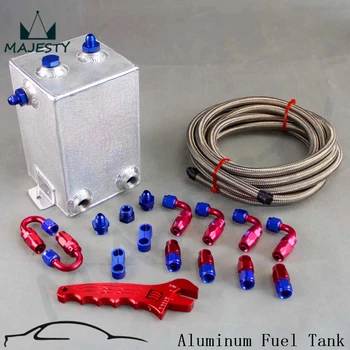 

3L Universal Aluminium 3 Litre Swirl Pot 3 L Fuel Sandblasting Surge Tank + Spanner/Wrench Oil/Fuel line+ Hose end/Fitting Silve