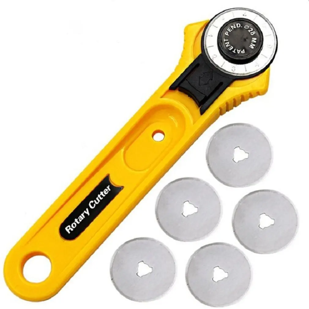 

Sewing Accessories 28mm Rotary Cutter Set Handle Rolling Cutter for Cutting Fabric Paper Leather Scrapbooking Quilting Drop Ship