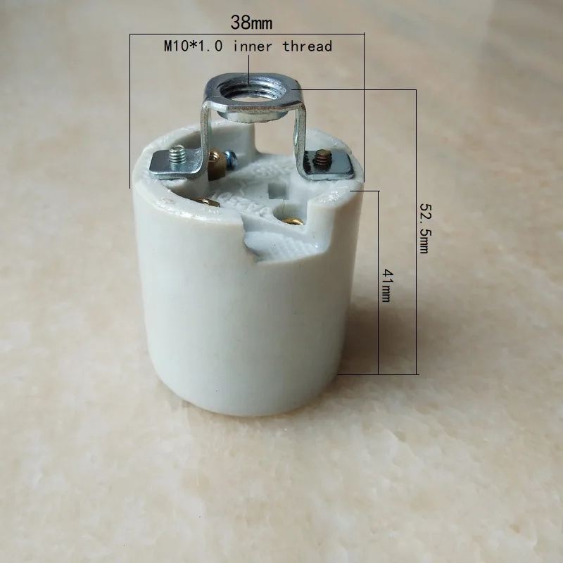Portalampada In Ceramica E27 - Resistente Al Calore 100°C - Presa Filettata Vite Per Lampadine Ad Alta Temperatura - 1 Pezzo