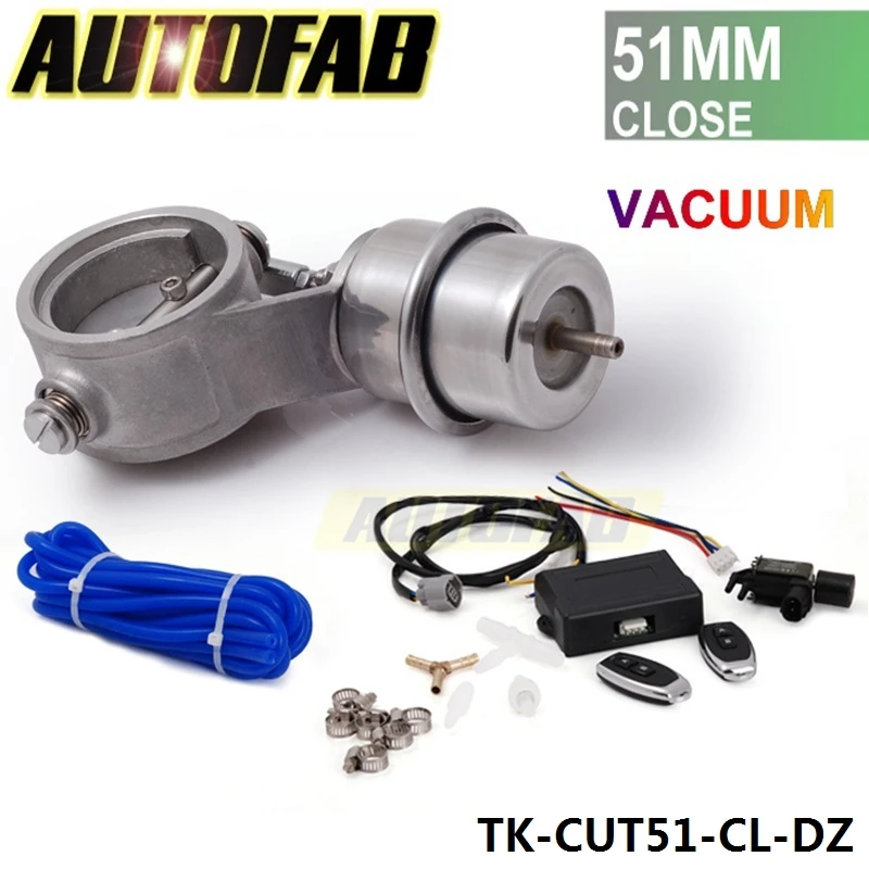 Exhaust Control Valve Set With Vacuum Actuator CUTOUT 2"51mm Pipe CLOSE STYLE with Wireless Remote Controller Set AF-CUT51-CL-DZ