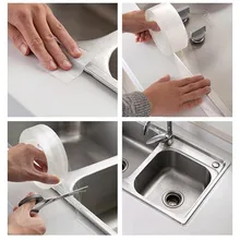 Водостойкая Клейкая Прозрачная Лента для раковины с плесенью для ванной комнаты, уплотнение для воды в бассейне, кухонный инструмент, гаджеты