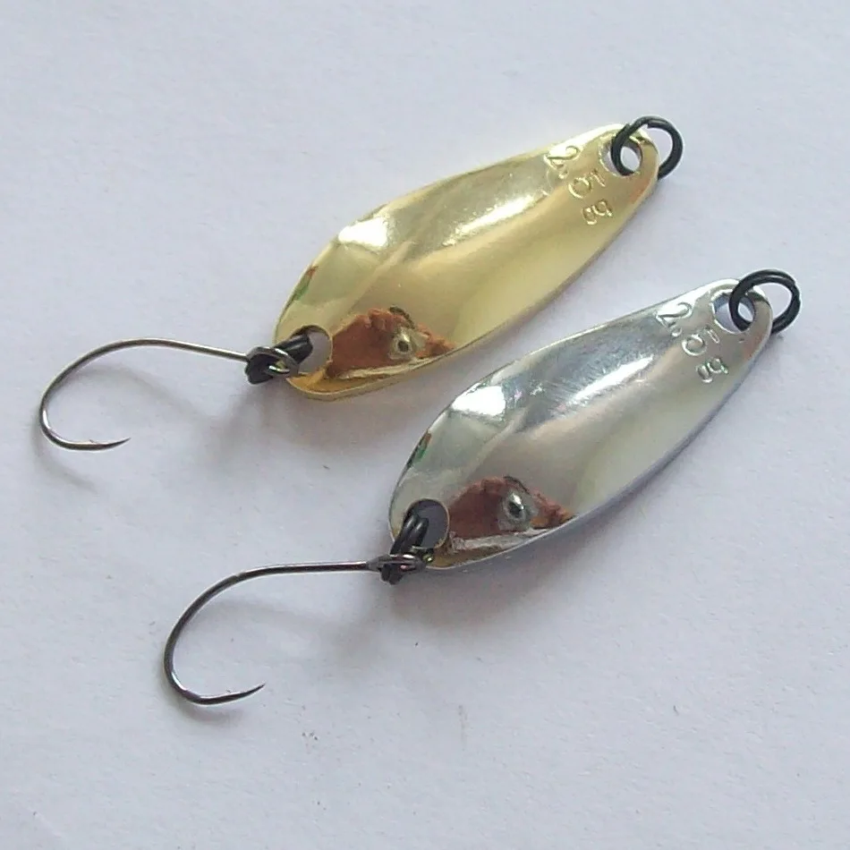 New 100pcs 3g Metal Fishing Spoon Silver And Gold Mixed Metal Fishing