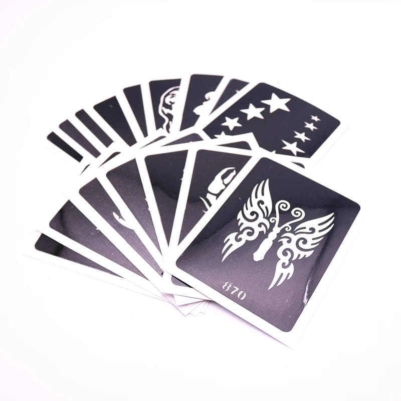 

Free Shipping 50Pcs Colored Drawing Hana Hannah Diamond Powder Diy Tool Henna Tattoo Template Henna