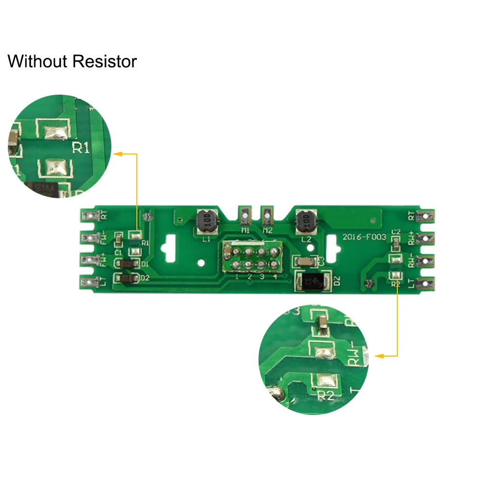 2pcs HO масштабная модель поезда распределительная плата питания 1: 87 со статусными светодиодами для моделирования напряжения постоянного и переменного тока - Color: Without resistor