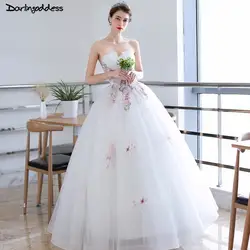 Роскошные принцессы Свадебные и Бальные платья 2018 Белый без бретелек свадебное платье плюс Размеры Китай Свадебные Платья Vestidos De Noiva