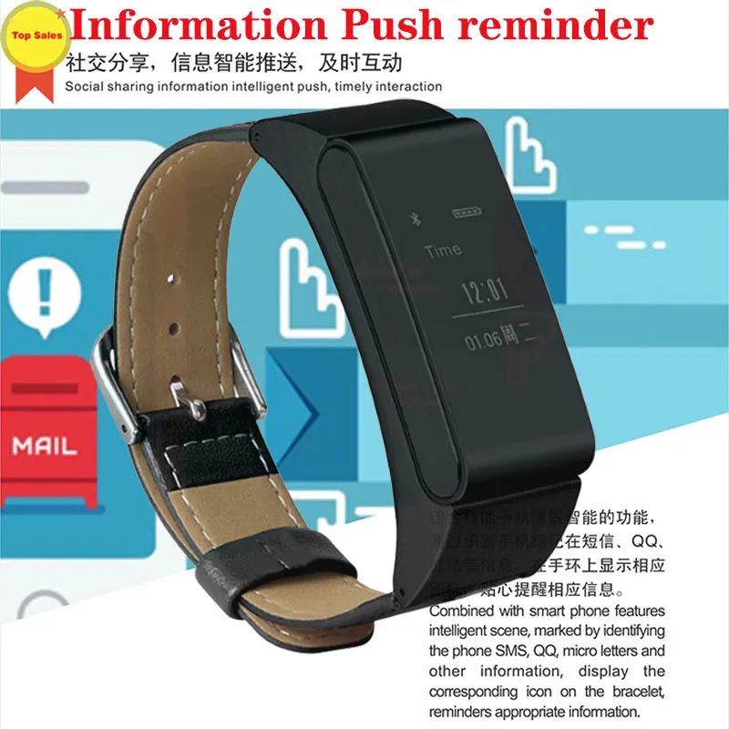 

Smart Bracelet Talk Band Bluetooth Headset Pedometer Sleep Monitor SMS push Smart Watch band men for IOS Android xiaomi samsung
